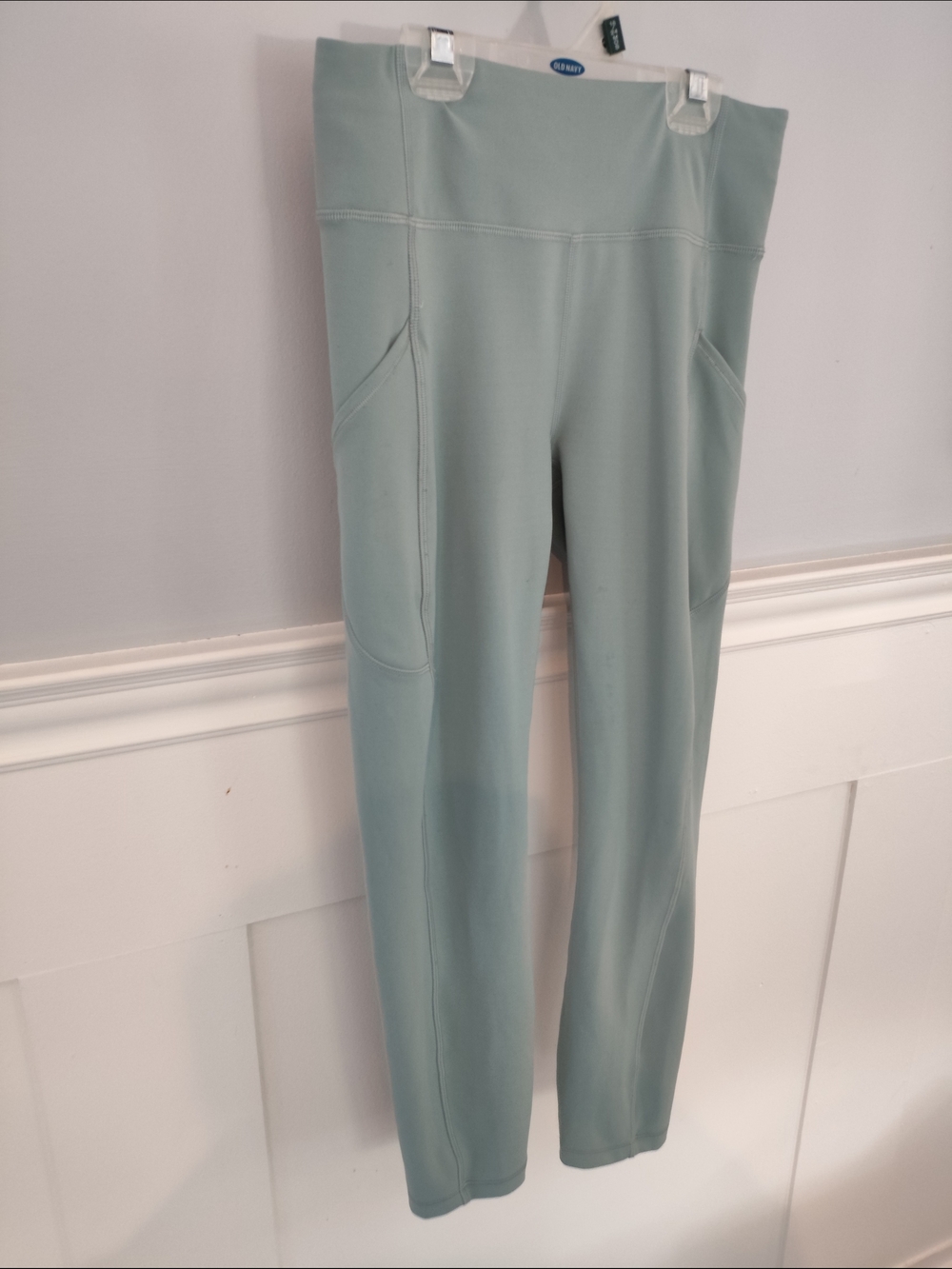 High-Waist Active 7/8 Leggings with Side Pockets - Sage